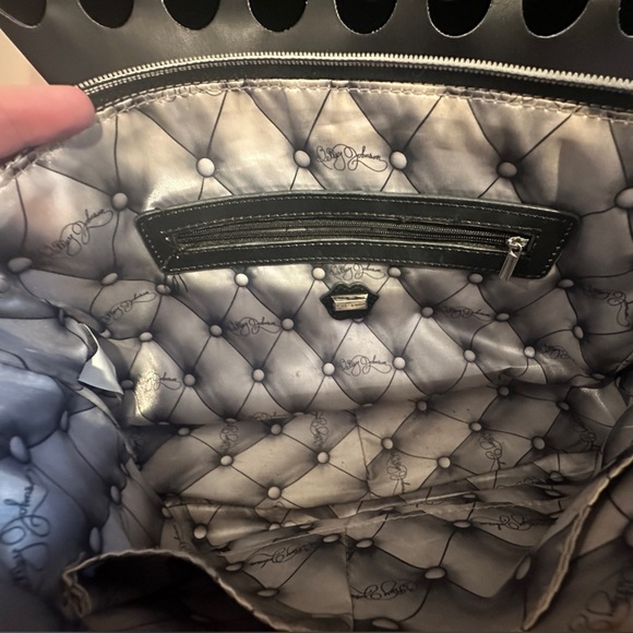 Betsey Johnson black tote with removable zipper pouch - Picture 7 of 7